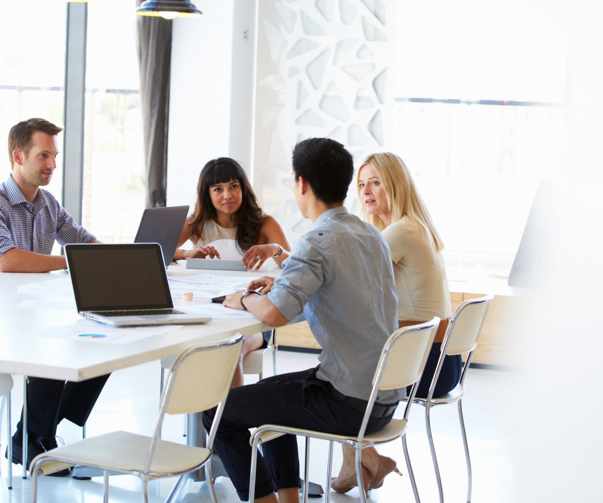 Colleagues at an office meeting